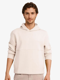 Rare Rabbit - Scon Light Beige Plain Hoodie