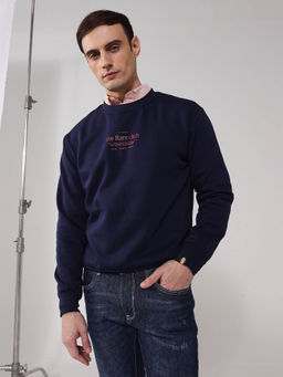 Rare Rabbit - Tamar Navy Blue Graphic Sweatshirt