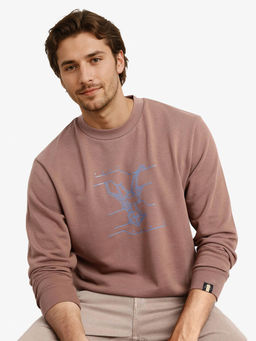 Rare Rabbit - Viton Dusky Pink Plain Sweatshirt