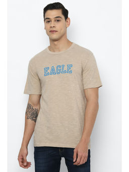American Eagle - Men Tan Vintage Slub Paint Splatter Graphic T-shirt