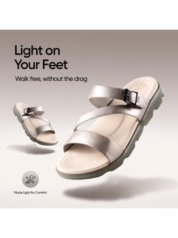 Frido - Women Cloud Comfort Open Toe Adjustable Z-Strap Sandals - Silver