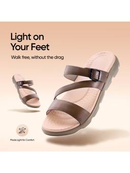Frido - Women Cloud Comfort Open Toe Adjustable Z-Strap Sandals - Taupe