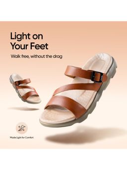 Frido - Women Cloud Comfort Open Toe Adjustable Z-Strap Sandals - Tan