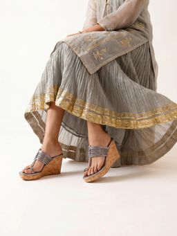 Chaal Chalan - Women Amara Wedges Heels - Metallic