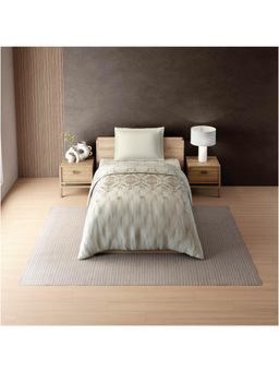 SPACES - Zera Hygro Cotton 233 TC Percale Graphic Premium Single Quilt - Beige
