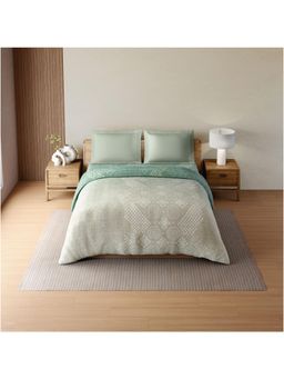 SPACES - Zera Hygro Cotton 233 TC Percale Graphic Premium Double Quilt - Teal