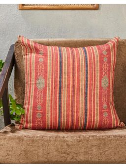 Fabindia - Red Zhuri Printed Cotton Decorative Cushion Cover (20x20 inches)