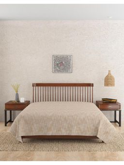 Fabindia - Beige Chaman Hand Woven Cotton Bed Cover