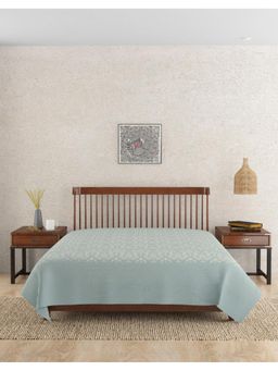 Fabindia - Blue Simar Cutwork Cotton Double Bed Cover