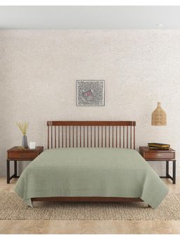 Fabindia - Green Tanvi Hand Woven Cotton Double Bed Cover
