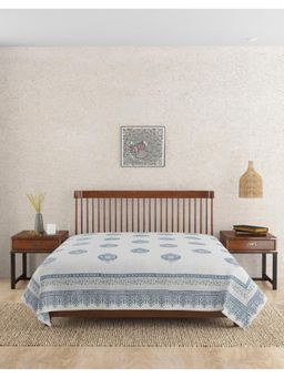 Fabindia - Blue Megh Printed Cotton Bed Cover