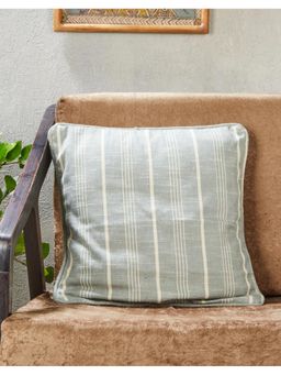 Fabindia - Green Visala Stripe Woven Cotton Decorative Cushion Cover (20x20 inches)