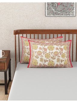 Fabindia - Pink Kumud Printed Cotton Pillow Covers (Pack of 2)