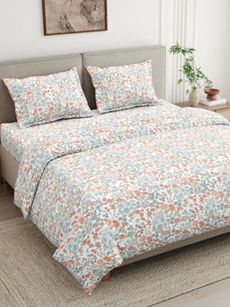 Haus & Kinder - 100% Combed Cotton 186 TC Double Flat Bedsheet With 2 Pillow Covers