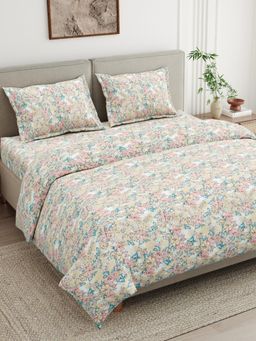 Haus & Kinder - 100% Combed Cotton 186 TC King Flat Bedsheet with 2 Pillow Covers