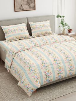 Haus & Kinder - 100% Combed Cotton 186 TC King Flat Bedsheet with 2 Pillow Covers