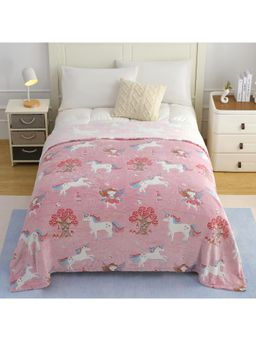 Story@Home - 300 GSM Kids Single Blanket - Unicorn Baby Pink