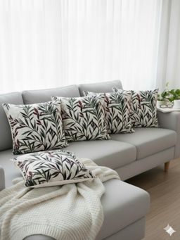 Izaafa - Maximalist Tropical Textural Accent Decorative Cushion Covers (18x18 Inches) (Pack of 5)