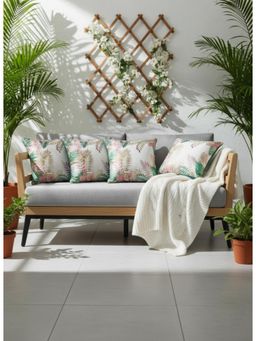 Izaafa - Luxe Metallic Tropical Decorative Cushion Covers (18x18 Inches) (Pack of 4)