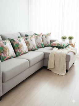 Izaafa - Luxe Metallic Tropical Decorative Cushion Covers (18x18 Inches) (Pack of 6)