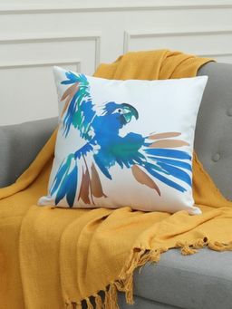 Izaafa - Vibrant Watercolor Parrot Decorative Cushion Cover (18x18 Inches)