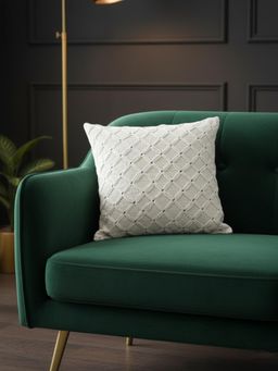 Izaafa - Minimalist Diamond Grid Throw Decorative Cushion Cover (18x18 Inches)