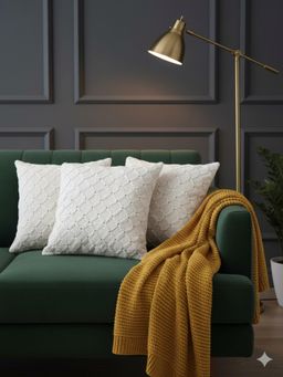 Izaafa - Minimalist Diamond Grid Throw Decorative Cushion Covers (18x18 Inches) (Pack of 3)