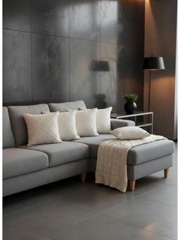 Izaafa - Minimalist Diamond Grid Throw Decorative Cushion Covers (18x18 Inches) (Pack of 5)