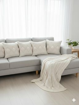 Izaafa - Bohemian Tufted Cotton Throw Decorative Cushion Covers (18x18 Inches) (Pack of 5)