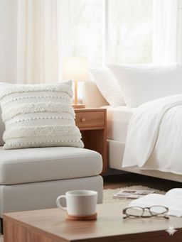 Izaafa - High-Texture Boho Throw Decorative Cushion Cover (18x18 Inches)