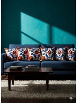 Izaafa - Vibrant Suzani Embroidered Throw Decorative Cushion Covers (18x18 Inches) (Pack of 6)