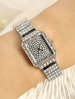 Haute Sauce - Women's The Kennedy Rectangular Watch - Metallic Silver - AW25_HSWC1436 (Medium)