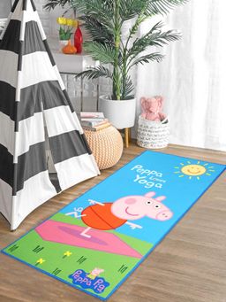 Saral Home - Peppa Pig Soft Microfiber Anti-Skid Excercise Mat-70X170 Cms-Blue