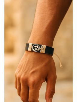 Tann Trim - Blue Om Vegan Leather Band Bracelets