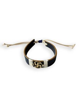 Tann Trim - Blue Swastik Vegan Leather Band