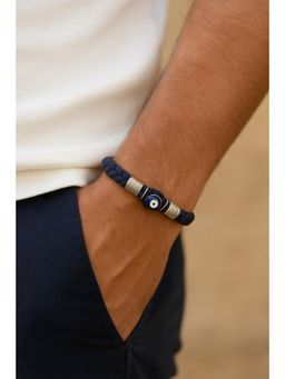 Tann Trim - Blue Suede Evil Eye Vegan Leather Band Bracelets