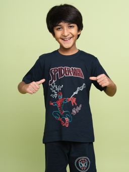 Napchief - Spider Man Glow In The Dark Black T-Shirt Shorts (Set of 2)