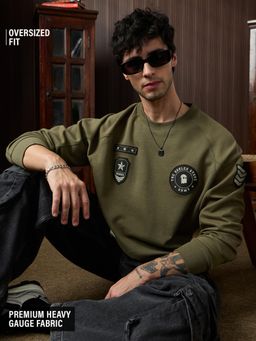 The Souled Store - TSS Originals: Army Men Oversized Full Sleeve T-Shirts