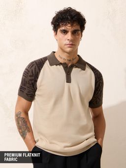 The Souled Store - Flat Knit Polo- Cocoa Men Polo T-Shirt