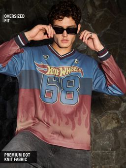 The Souled Store - Official Hot Wheels: Ignite Men Oversized Full Sleeve T-Shirts