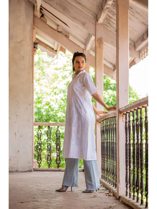 Buy SAAYA THE LABEL Adya Pocket Shirt Dress Cum Kurta In