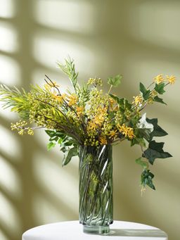 Pure Home + Living - Green Swirl Straight Glass Vase (M)