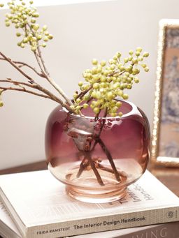 Pure Home + Living - Red and Brown Ombre Glass Vase (S)