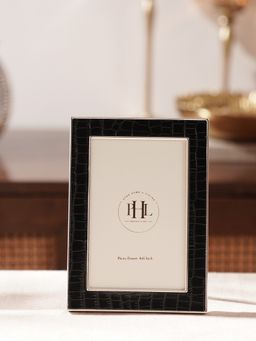 Pure Home + Living - Silver Plated Croco Faux Leather Photo Frame (L)