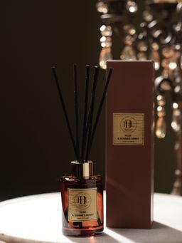 Pure Home + Living - Rose & Summer Berry Scented Glass Diffuser - Brown