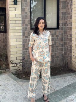 HOUSE OF SAL - Lea Printed Co-Ord Set- Cream