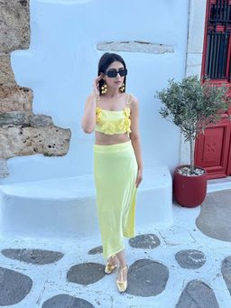 HOUSE OF SAL - Nile Satin Co-Ord Set - Butter Yellow