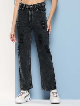 Aarika - Girls Black Solid Denim Jeans