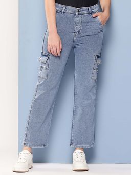 Aarika - Girls Blue Solid Denim Jeans