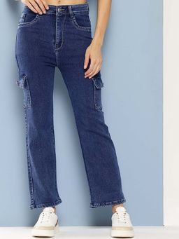 Aarika - Girls Blue Solid Denim Jeans